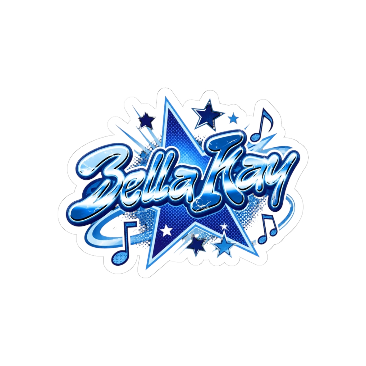 Blue Vintage Style Pop Singer - Bella Kay Sticker